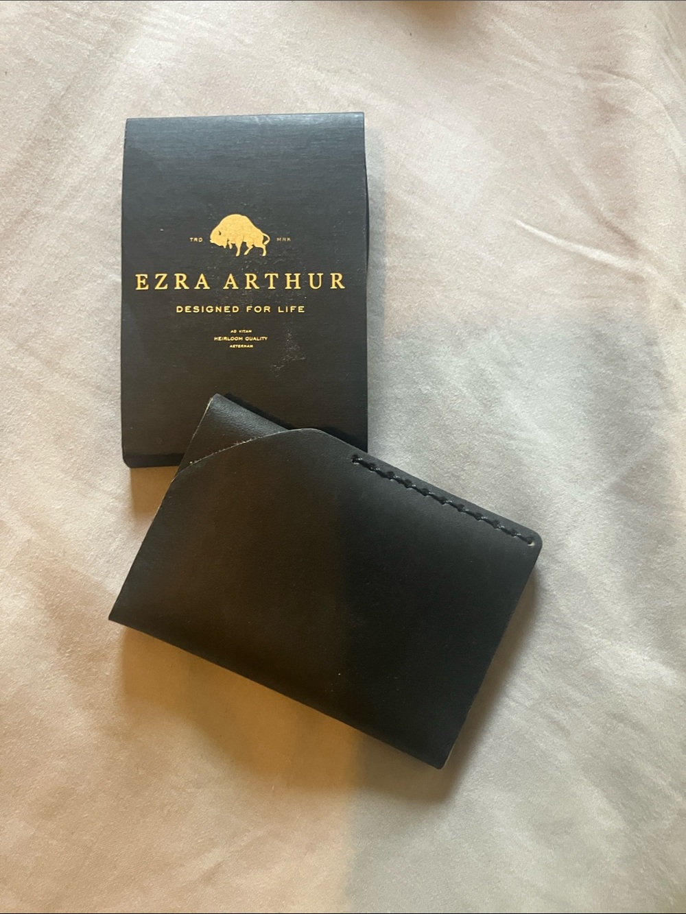 Ezra Arthur No. 2 Card Holder Wallet minimalist leather wallet black